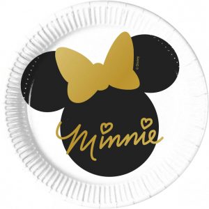 Minnie Gold papírtányér 8 db-os 20 cm