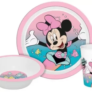 Disney Minnie Mermaid étkészlet, micro műanyag szett