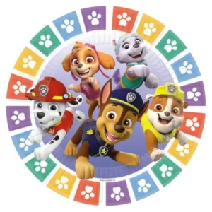 Mancs Őrjárat Color Paws papírtányér 8 db-os